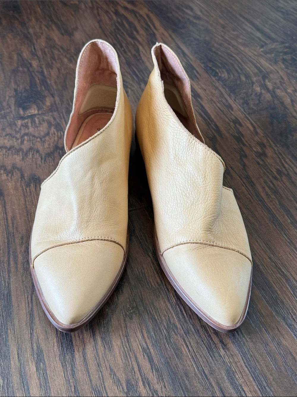 Free People Tan Leather Pointed Slip-On Flats